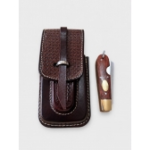 Bainha Capinha de Celular em Couro + Canivete Zebu 637 Inox