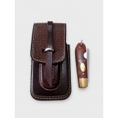 Bainha Capinha de Celular em Couro + Canivete Zebu 637 Inox