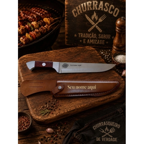 Faca P/ Churrasco CH3 - 503 + bainha PERSONALIZADO