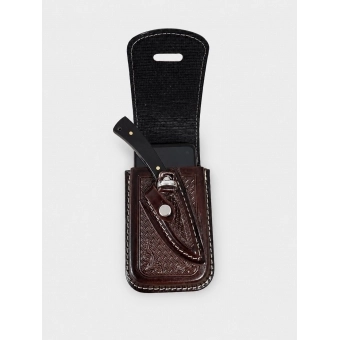 Bainha Capa de Celular em Couro + Faca Camepeira Preto